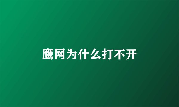 鹰网为什么打不开