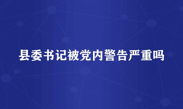 县委书记被党内警告严重吗