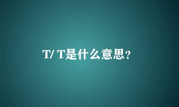 T/ T是什么意思？