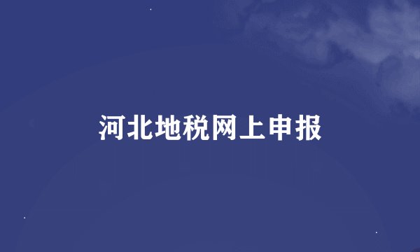 河北地税网上申报