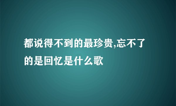 都说得不到的最珍贵,忘不了的是回忆是什么歌