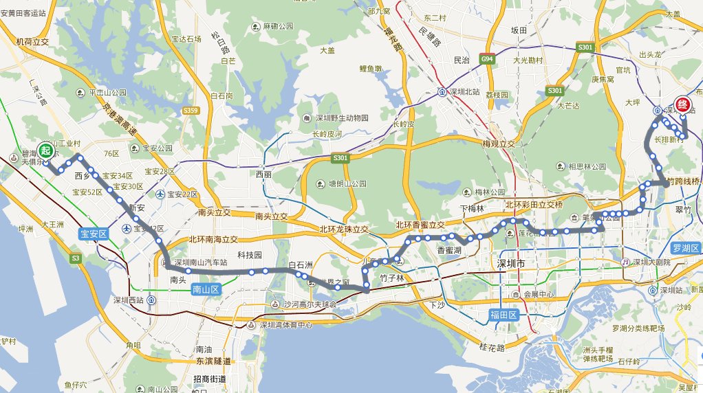 深圳323路公交路线图？