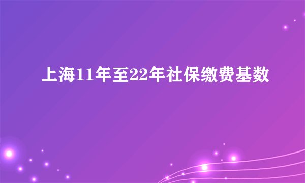 上海11年至22年社保缴费基数
