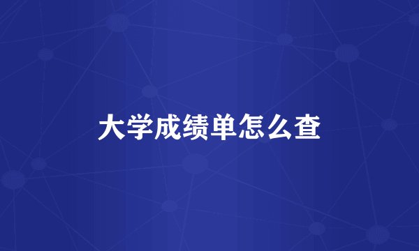 大学成绩单怎么查