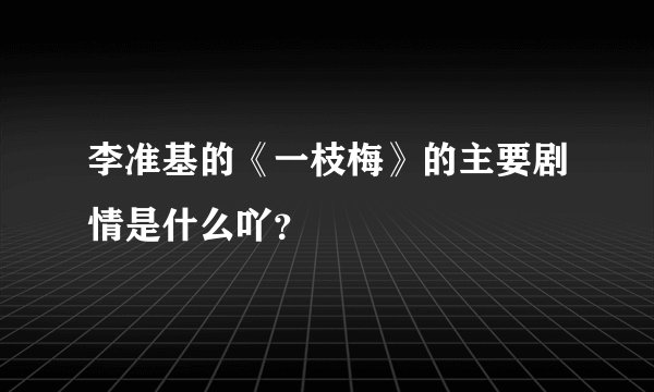 李准基的《一枝梅》的主要剧情是什么吖？