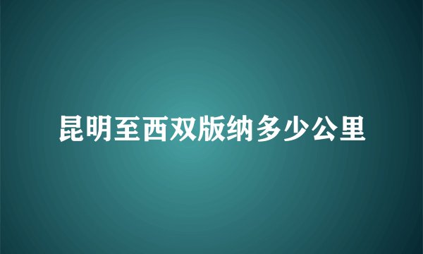 昆明至西双版纳多少公里