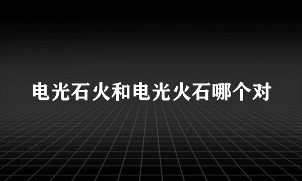 电光石火和电光火石哪个对