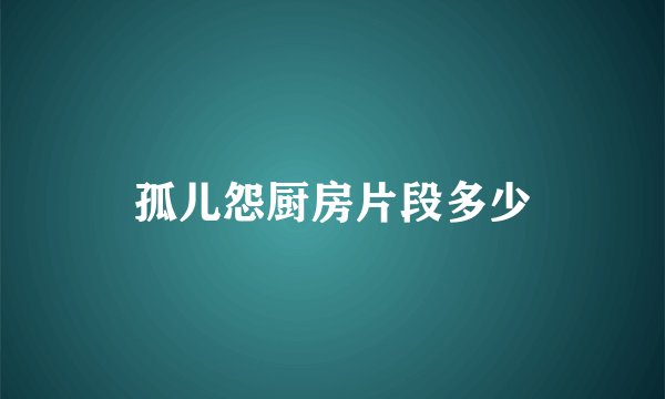 孤儿怨厨房片段多少