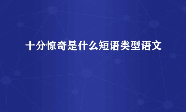 十分惊奇是什么短语类型语文