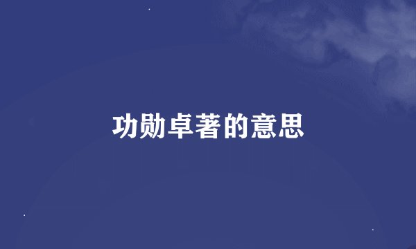 功勋卓著的意思