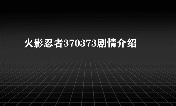火影忍者370373剧情介绍