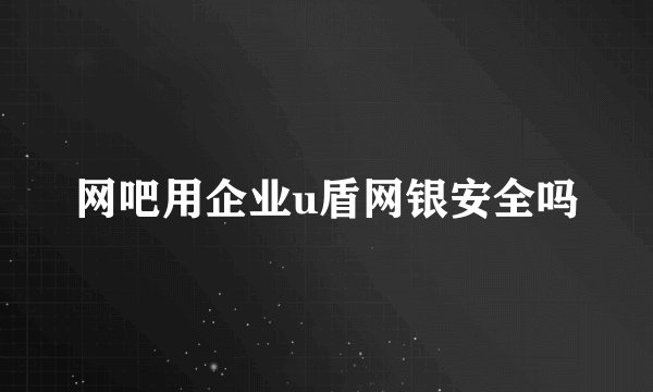 网吧用企业u盾网银安全吗