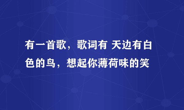 有一首歌，歌词有 天边有白色的鸟，想起你薄荷味的笑