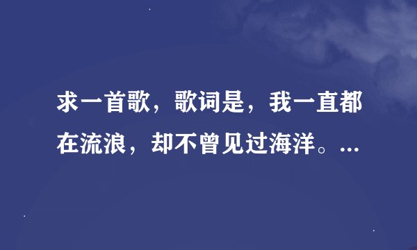 求一首歌，歌词是，我一直都在流浪，却不曾见过海洋。什么歌名？