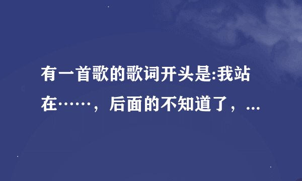 有一首歌的歌词开头是:我站在……，后面的不知道了，这是什么歌名，