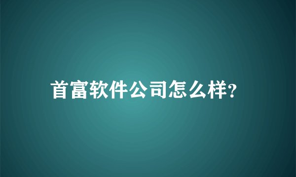 首富软件公司怎么样？