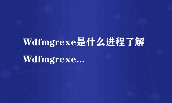 Wdfmgrexe是什么进程了解Wdfmgrexe文件及相关病毒