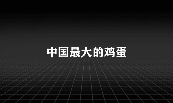 中国最大的鸡蛋