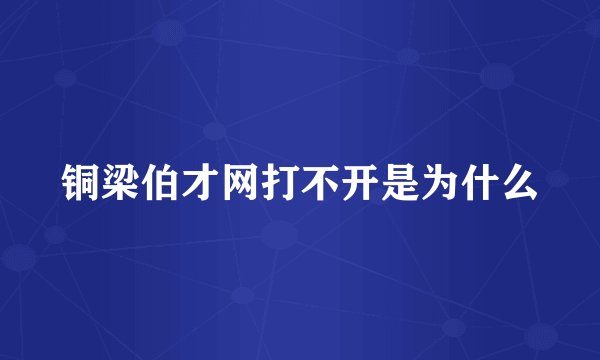铜梁伯才网打不开是为什么