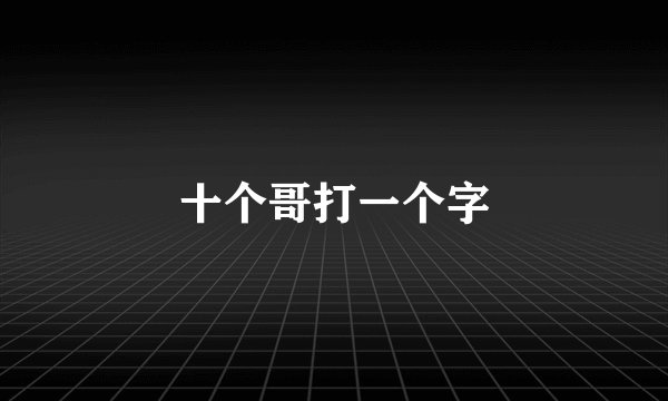 十个哥打一个字