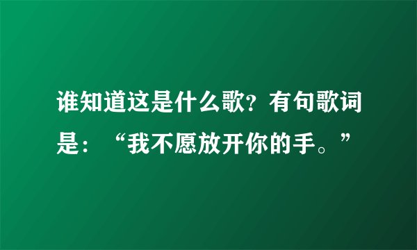 谁知道这是什么歌？有句歌词是：“我不愿放开你的手。”