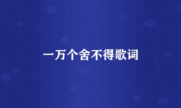 一万个舍不得歌词