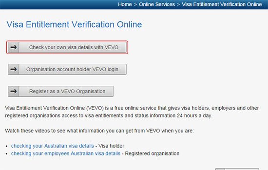 如何使用VEVO查询澳大利亚签证状态