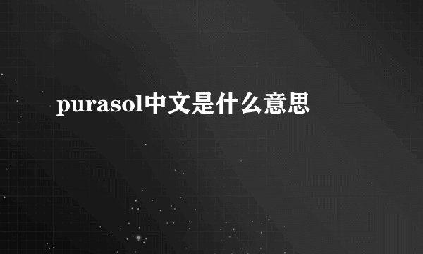 purasol中文是什么意思