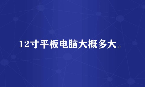 12寸平板电脑大概多大。