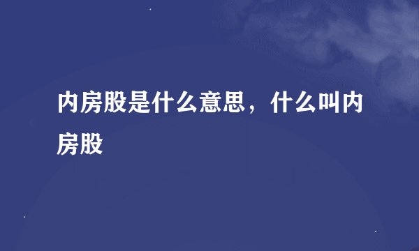内房股是什么意思，什么叫内房股