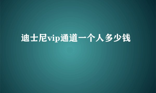 迪士尼vip通道一个人多少钱