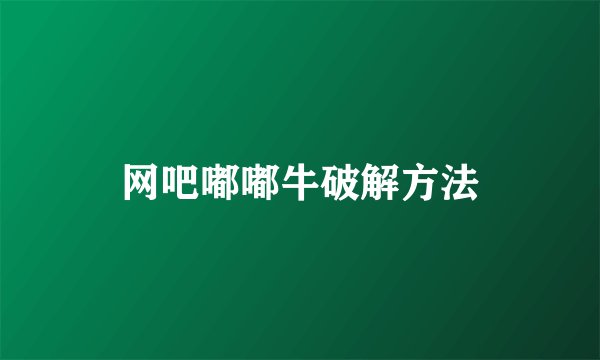 网吧嘟嘟牛破解方法