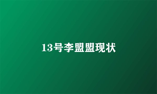 13号李盟盟现状