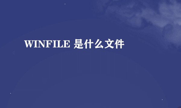 WINFILE 是什么文件
