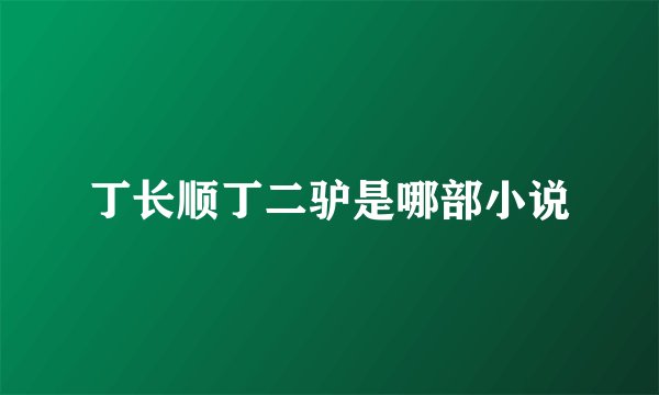 丁长顺丁二驴是哪部小说