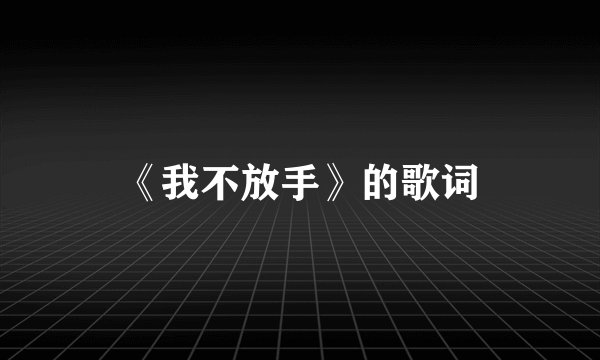 《我不放手》的歌词