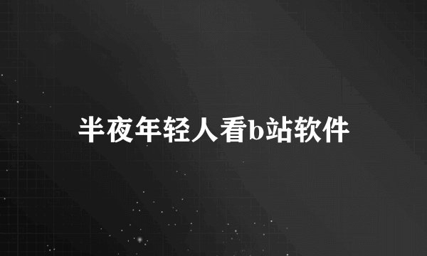 半夜年轻人看b站软件
