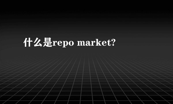 什么是repo market?