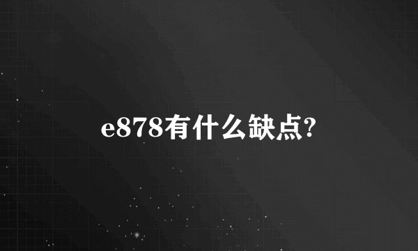 e878有什么缺点?