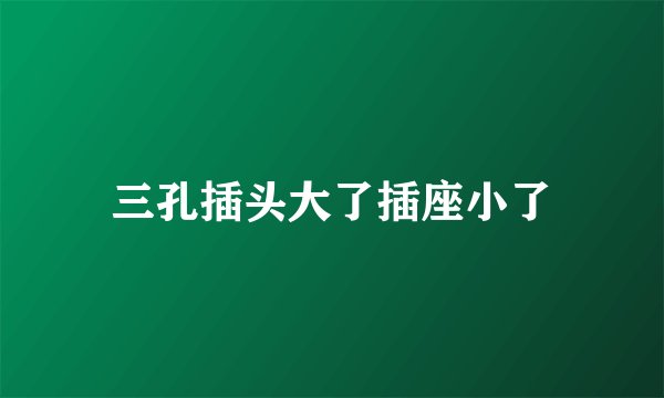 三孔插头大了插座小了