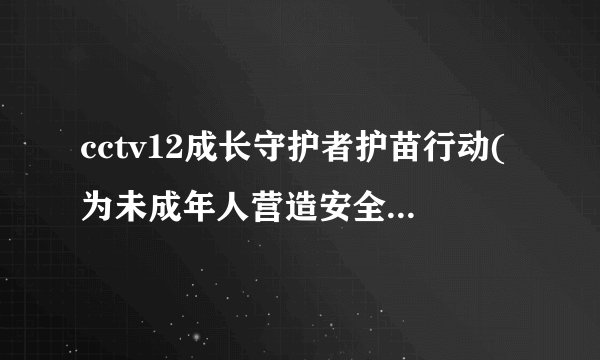 cctv12成长守护者护苗行动(为未成年人营造安全成长环境)