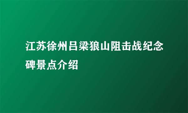 江苏徐州吕梁狼山阻击战纪念碑景点介绍