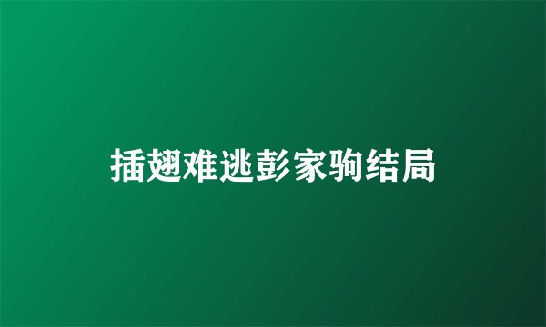插翅难逃彭家驹结局