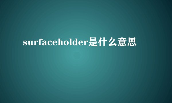 surfaceholder是什么意思