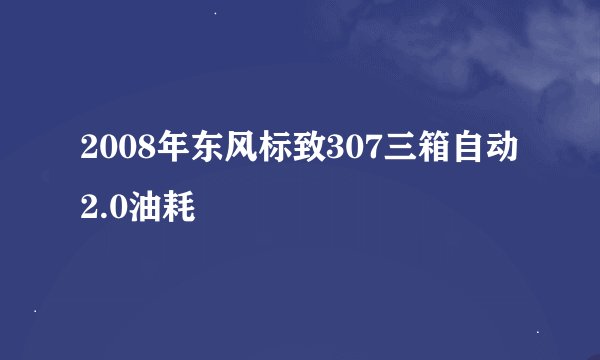 2008年东风标致307三箱自动2.0油耗