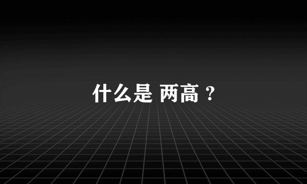 什么是 两高 ?