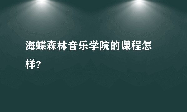 海蝶森林音乐学院的课程怎麼样？