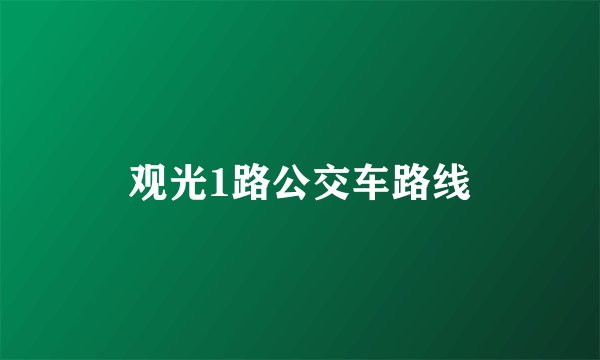 观光1路公交车路线