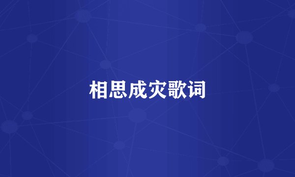 相思成灾歌词
