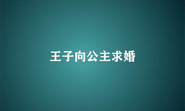 王子向公主求婚